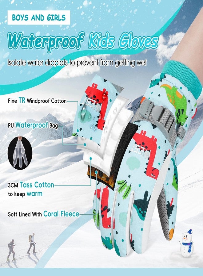 CYCLESPEED Winter Gloves for Boys Girls Kids Snow Gloves Toddler Gloves for Snowboarding,Kids Waterproof Glove for Outdoor Riding Winter Sports (Blue, Small) - Image 2